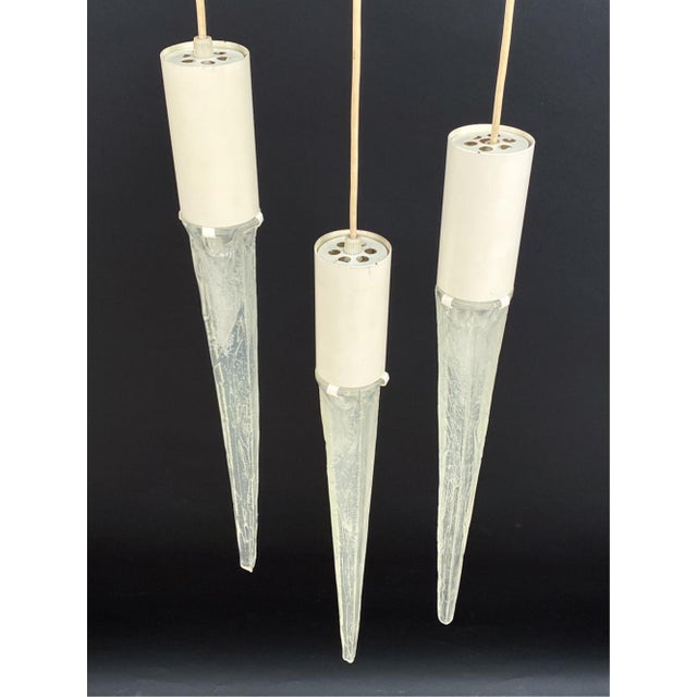 Fog & Mørup 1960s Fog and Morup Acrylic Icicle Pendant Lamps, Attributed - Set of 3 For Sale - Image 4 of 8