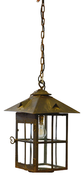Arts & Crafts Wrought Iron Hall Lantern, 1910s