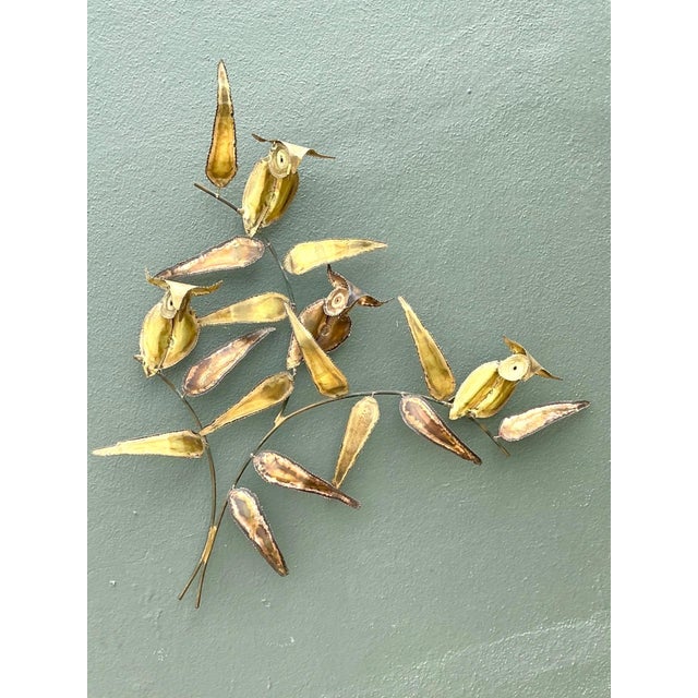 Vintage Brass Owl Wall Sculpture After Curtis Jere For Sale In West Palm - Image 6 of 16