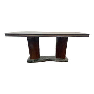 Pallissandro Alps Green Marble Base Ceramic Table attributed to Vittorio Dassi for Dassi, 1950s For Sale