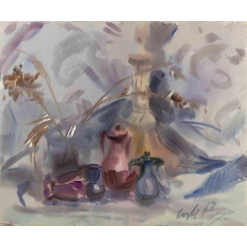 Carlo Ravagnan, Still Life, 1970s, Watercolor For Sale - Image 3 of 3