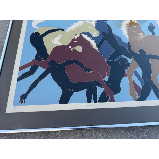 Blue Vintage Signed Surrealist Horse and Nude Figure Limited Edition Serigraph For Sale - Image 8 of 11