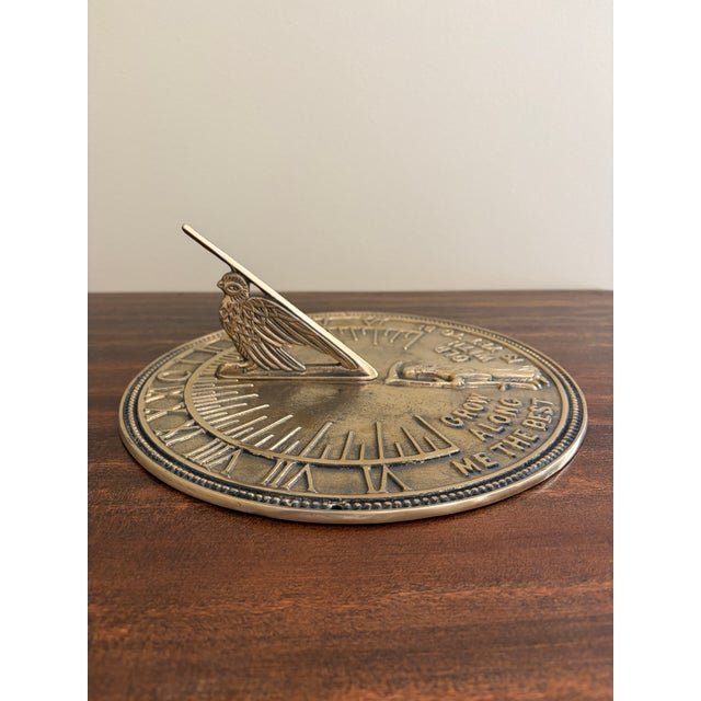 Late 20th Century Vintage English Country Iron Garden Sundial "Grow Old Along With Me" For Sale - Image 5 of 7