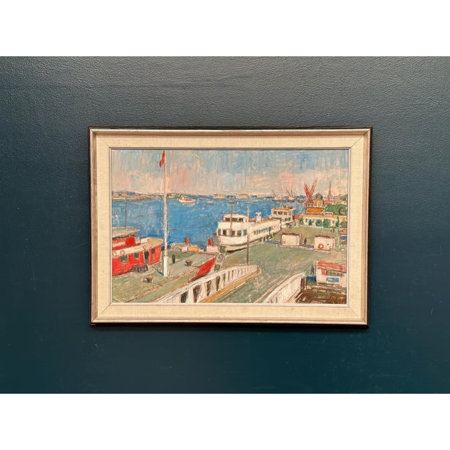 John Hedman, Malmö Harbour, 1960s, Oil Painting on Canvas, Framed For Sale - Image 10 of 15
