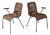 Rattan and Iron Stackable Elbow Chairs by Gian Franco Legler, Switzerland, 1960s, Set of 2 For Sale