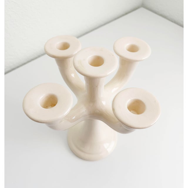 Swedish 5-Arm Ceramic Candelabra by Guldkroken Hjo For Sale In Sacramento - Image 6 of 7