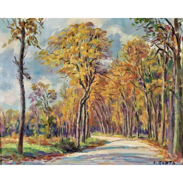 Artist: Albert Genta (French, 1901-1989) Title: Le bois De Vincennes Year: Circa 1950 Medium: Oil on canvas Canvas size:...
