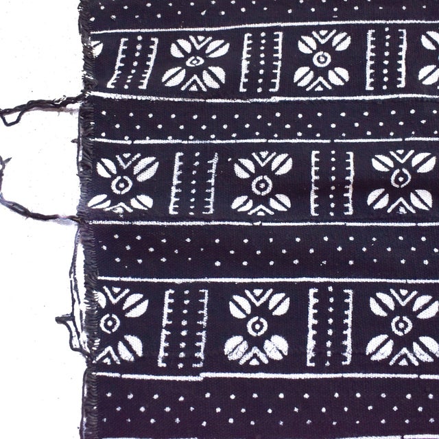Vintage Black Mudcloth Textile 62x41 Inch For Sale In Denver - Image 6 of 8