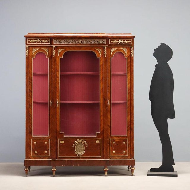 Antique Bookcase in Violet Wood and Bronze, 1800s For Sale - Image 3 of 14