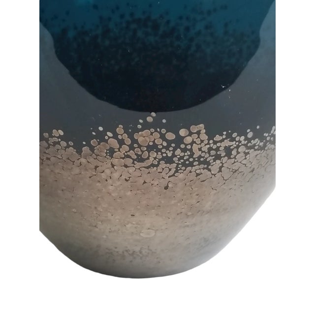 Handcrafted Deep Teal Bronze Ombre Vase "Lazy Susan" For Sale - Image 9 of 11