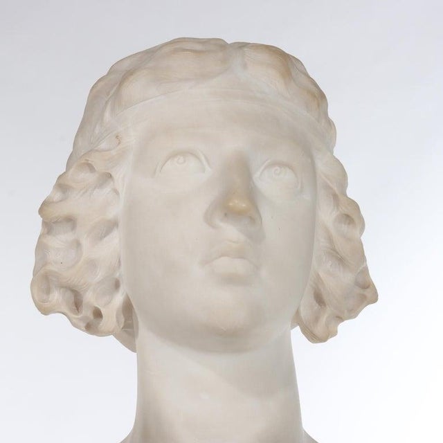 Life Sized Classical Marble Bust of a Woman Signed Prof. Oragelli Sardelli C1880 For Sale - Image 10 of 11