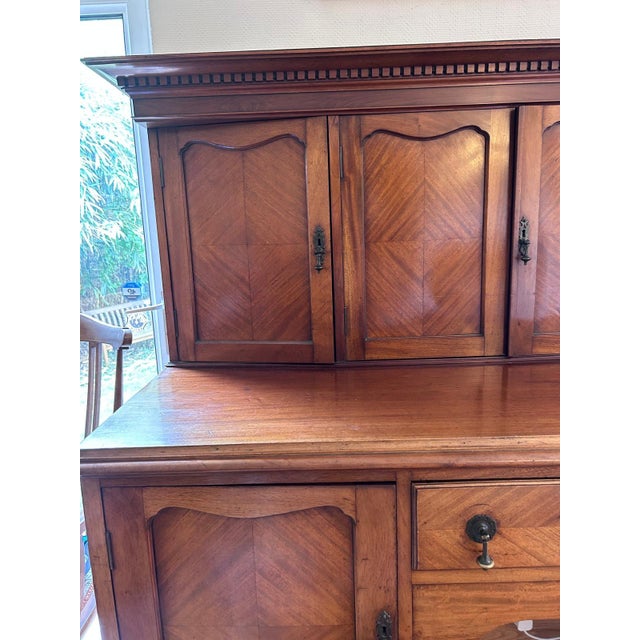 Antique French Walnut 2-Part Buffet with Sideboard, Early 20th Century For Sale - Image 9 of 16