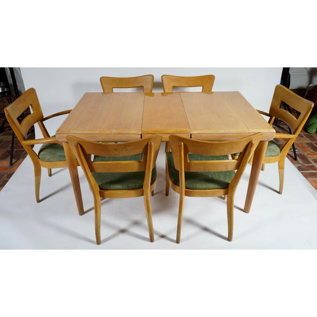 Heywood-Wakefield Vintage Heywood Wakefield Dining Table With One Leaf For Sale - Image 4 of 9