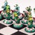 Indian Silver and Enamel Chess Set with Silk and Velvet Board, Jaipur, 1950s, Set of 33 For Sale - Image 10 of 18