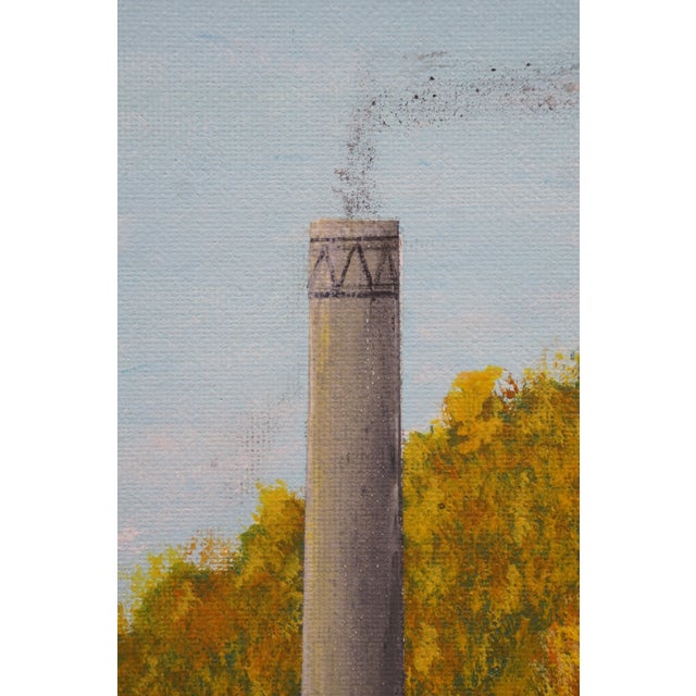 Rev. Wallace York Glen Rogers West Virginia Mining Town Acrylic Oil Painting For Sale - Image 6 of 13