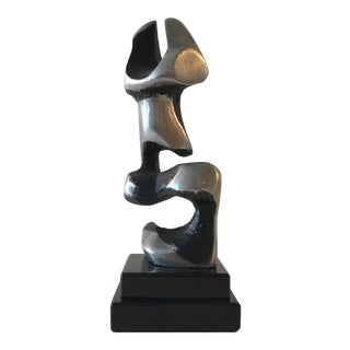 Black and Silver Metal Abstract Modernist Sculpture For Sale
