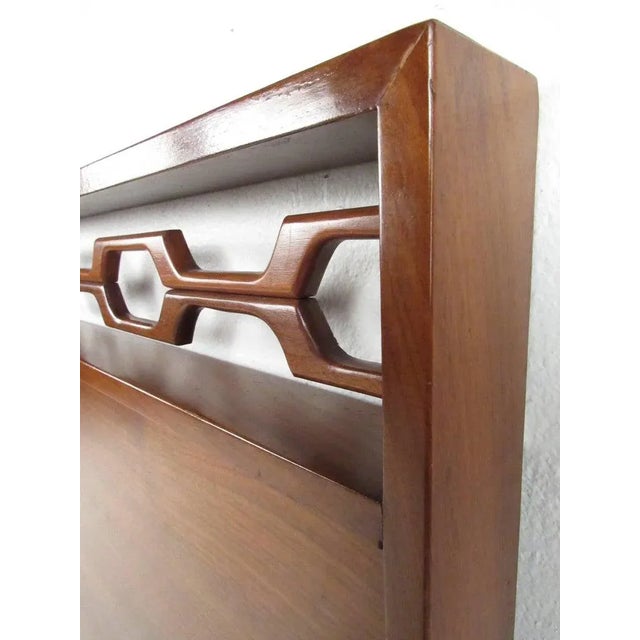 Wood Mid-Century Modern Full Size Walnut Headboard For Sale - Image 7 of 10
