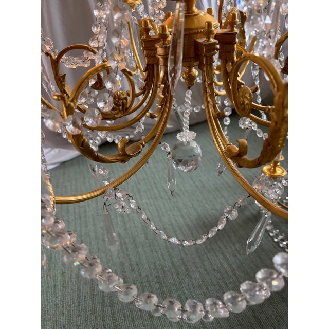 French Style Dore' Bronze and Crystal Chandeliers With 6 Lights For Sale - Image 12 of 13