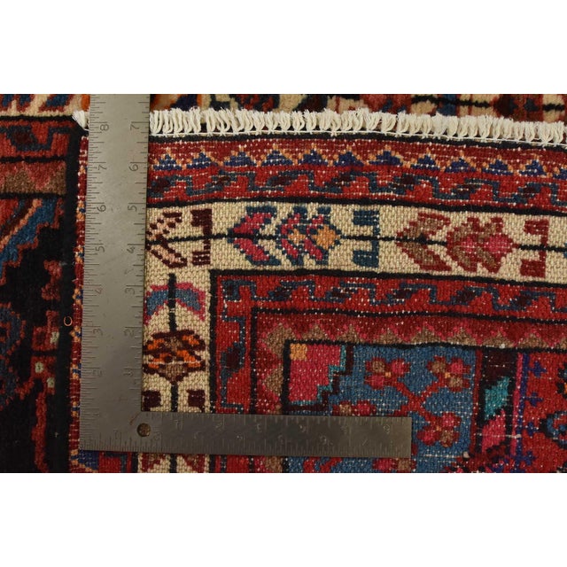 Zanjan Rug 3’7” X 5′ Blue Wool Vintage Tribal Hand-Knotted Oriental Carpet For Sale - Image 12 of 12