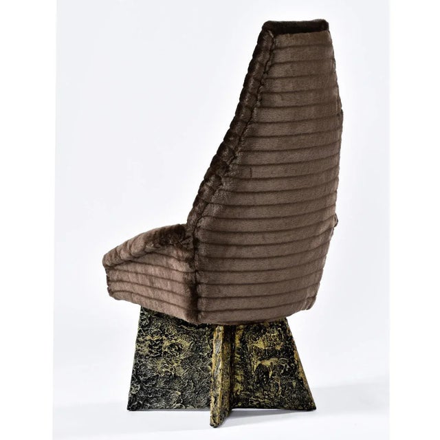 8 Restored Adrian Pearsall Craft Associates Bronze Brown and Black Brutalist Dining Chairs For Sale - Image 12 of 17