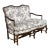 Late 20th Century French Louis XV Style Settee by Highland House Black and White Toile De Jouy For Sale