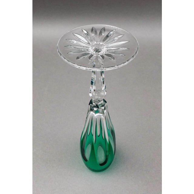 Glass Mid 20th Century Faberge Crystal Lausanne Multicolored Champagne Flute Glasses- Set of 5 For Sale - Image 7 of 9