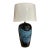 1970s Dutch Black Cobalt Blue Drip Glaze Large Lamp For Sale