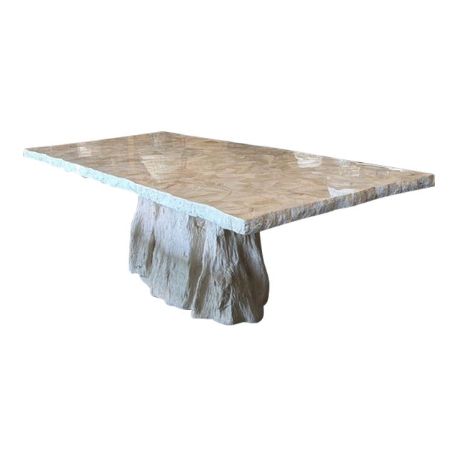 Fossilized Clam Rectangular Dining Table For Sale