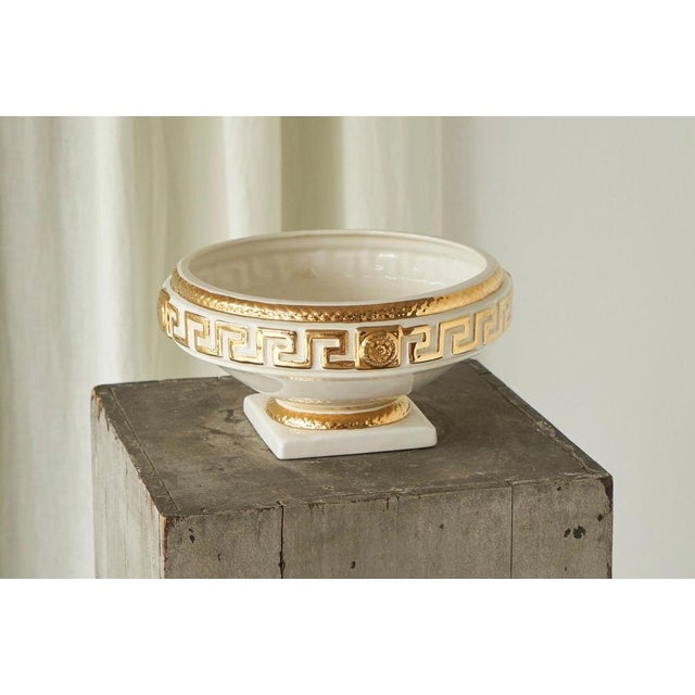 Large Mid-Century Ceramic Centerpiece in the Style of Gianni Versace, Italy, 1970s. This mid-century large Italian ceramic...