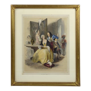 Antique English Royalty Print in Fine Giltwood Frame For Sale