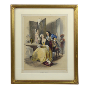 Antique English Royalty Print in Fine Giltwood Frame