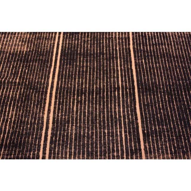 Nazmiyal Collection Modern Geometric Charcoal Rug For Sale - Image 4 of 9
