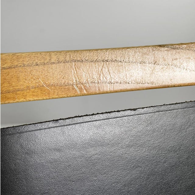 Italian Kiu Armchair in Wood and Black Leather from Luxoritalia, 2010s For Sale - Image 12 of 18