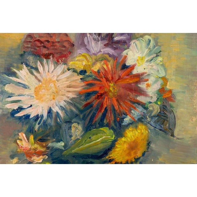 Expressionist Artist, Summer Bouquet, 1960s, Oil on Plate, Framed For Sale - Image 4 of 10