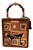 Tiki MCM Wood Cigar Box Onyx Reserve Groovy Martini II Art Purse Handbag Celeste Peters For Sale