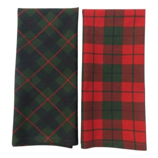 Plaid and Merry Christmas Tea Towel (Set of 3) For Sale