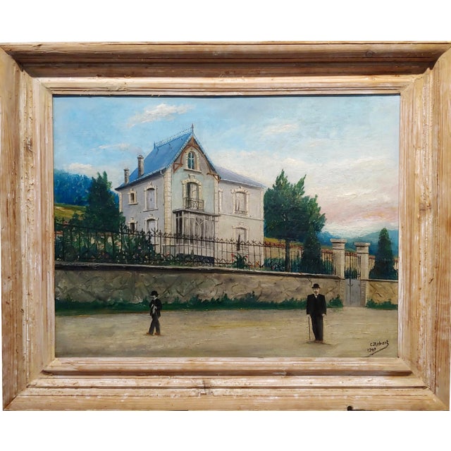 C. Robert -19th Century French Chateau -Oil Painting For Sale