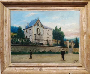C. Robert -19th Century French Chateau -Oil Painting