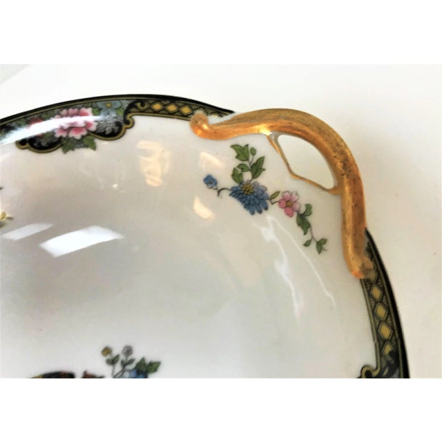 1920s Japanese Noritake Porcelain Serving Bowl in "Pheasant" Pattern Circa 1920's For Sale - Image 5 of 10