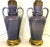 Ceramic Vintage Ceramic Amphora Handled Vase Lamps With Purple Floral Decoration- a Pair For Sale - Image 7 of 12