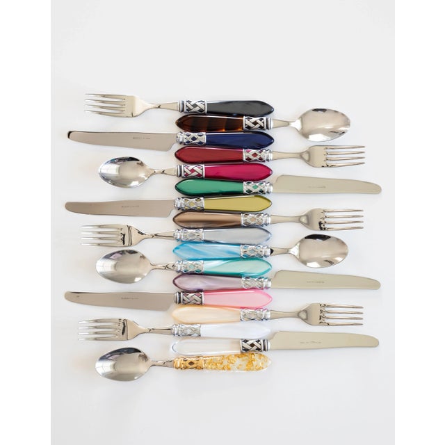 VIETRI VIETRI Aladdin Brilliant Aqua Steak Knives - Set of 4 For Sale - Image 4 of 8