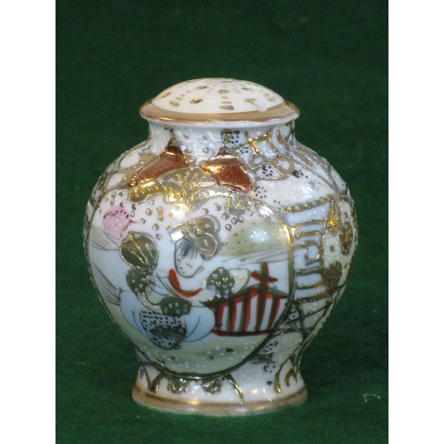 Gorgeous Antique Satsuma Salt and Pepper Shakers! All hand painted and beaded; these are unbelievably beautiful. Delicate...