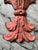 Heavy antique cast iron architectural/decorative fragment. Chippy red paint provides so much character. Would be a unique...