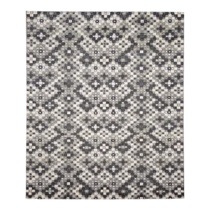 Allover Designed Soumak Wool Rug in Gray Tones