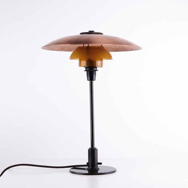 Model Ph 3.5/2 Table Lamp in Copper with Amber Shades from Poul Henningsen, 1930s For Sale - Image 9 of 10