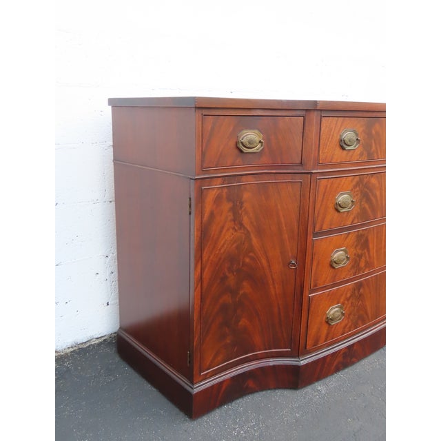 Brown Flame Mahogany Long Credenza Sideboard Media Console Bathroom Vanity 6903 For Sale - Image 8 of 15