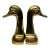 Large Brass Duck Head Bookends, a Pair For Sale