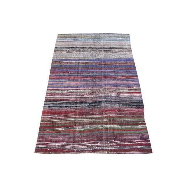 1950s 1950s Vintage Turkish Handmade Flatweave Rug For Sale - Image 5 of 5