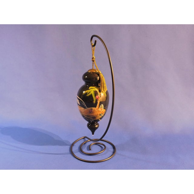 2000 - 2009 Verre Eglomise Lost in Paradise by Michael Godard Blown Ornament For Sale - Image 5 of 10