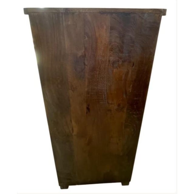 4-Door Solid Mango Wood Farmhouse Linen Cabinet For Sale In Philadelphia - Image 6 of 6